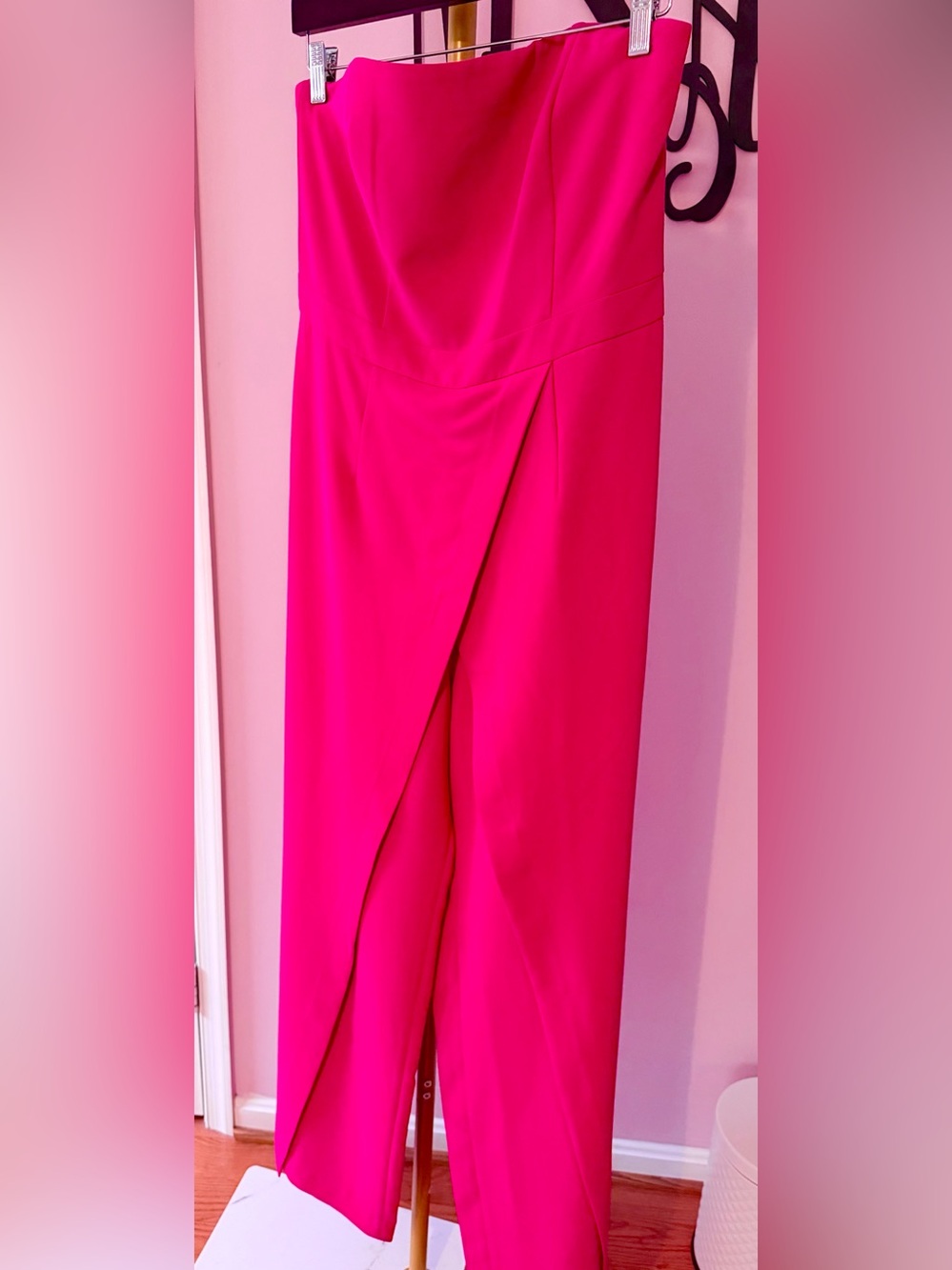 White House Black Market Hot Pink Wrap Jumpsuit